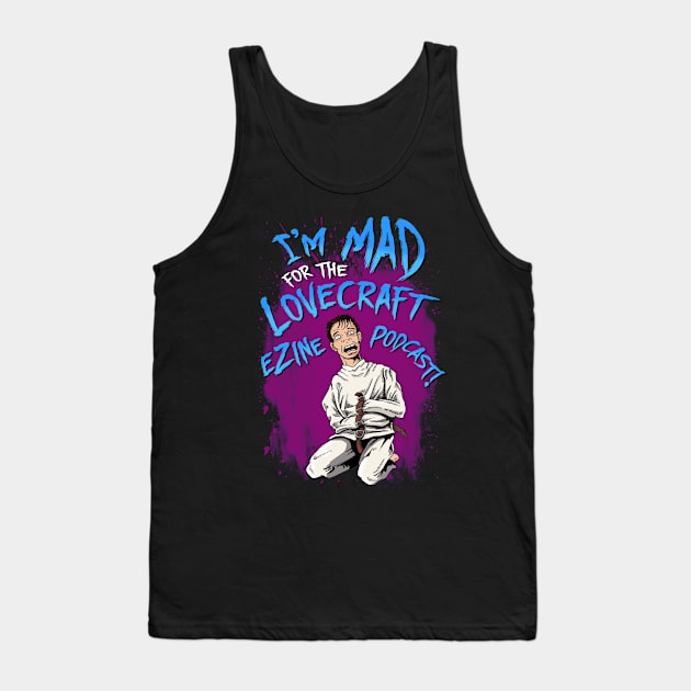 Lovecraft eZine Podcast - blue text, purple background Tank Top by Lovecraft eZine